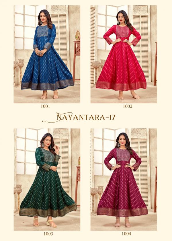 Banwery Nayanthara 17 Rayon Embroidery Wear Long Kurti Collection